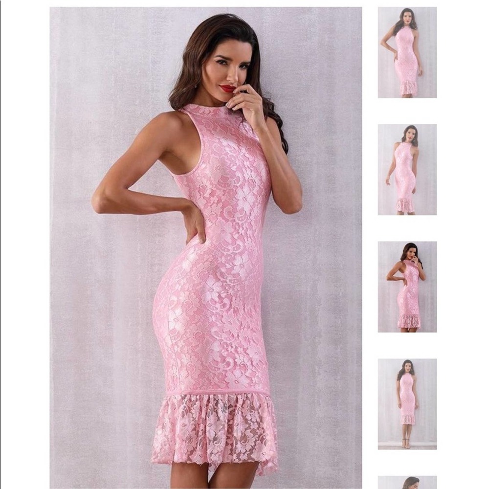 Midi Lace Body-con Mermaid Dress